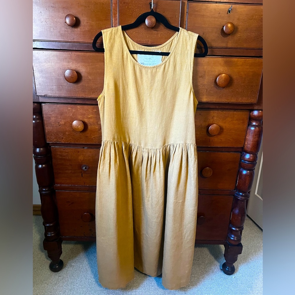 Amber yellow smock dress by notperfectlinen